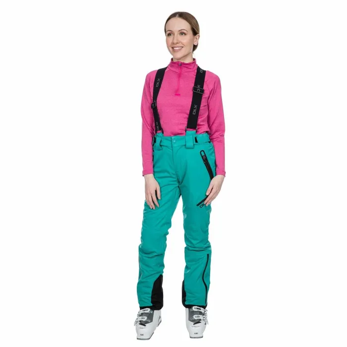 Marisol DLX Waterproof Ski Trousers Ocean Green Women Trespass Salopettes