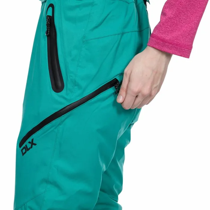 Marisol DLX Waterproof Ski Trousers Ocean Green Women Trespass Salopettes