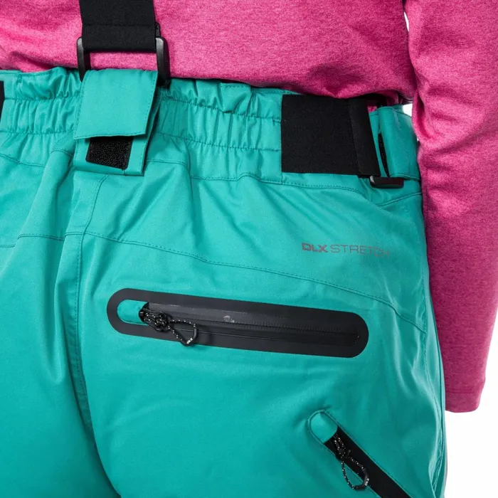 Marisol DLX Waterproof Ski Trousers Ocean Green Women Trespass Salopettes