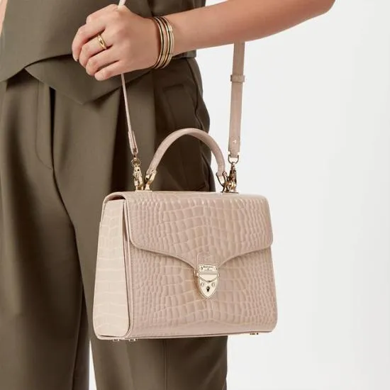 Mayfair Bag Soft Taupe Patent Croc Women Aspinal Of London Shoulder