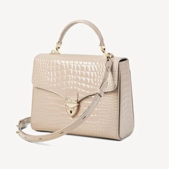 Mayfair Bag Soft Taupe Patent Croc Women Aspinal Of London Shoulder