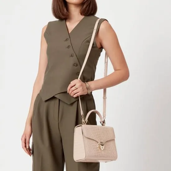Mayfair Bag Soft Taupe Patent Croc Women Aspinal Of London Shoulder