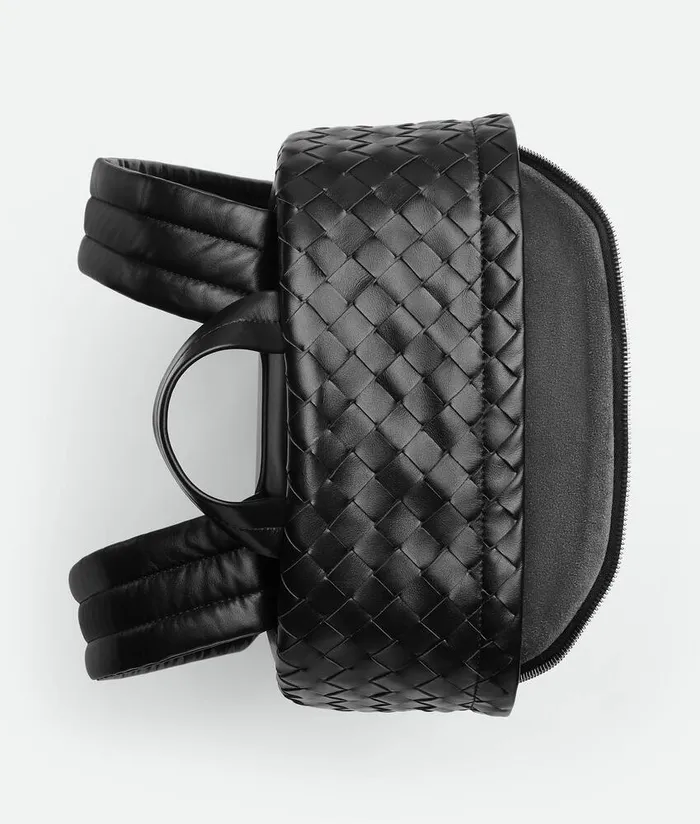 Men Bottega Veneta Backpack Intrecciato Backpack Black