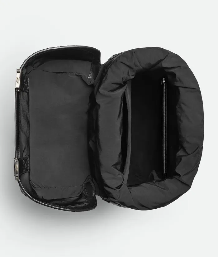 Men Bottega Veneta Backpack Intrecciato Flap Backpack Black
