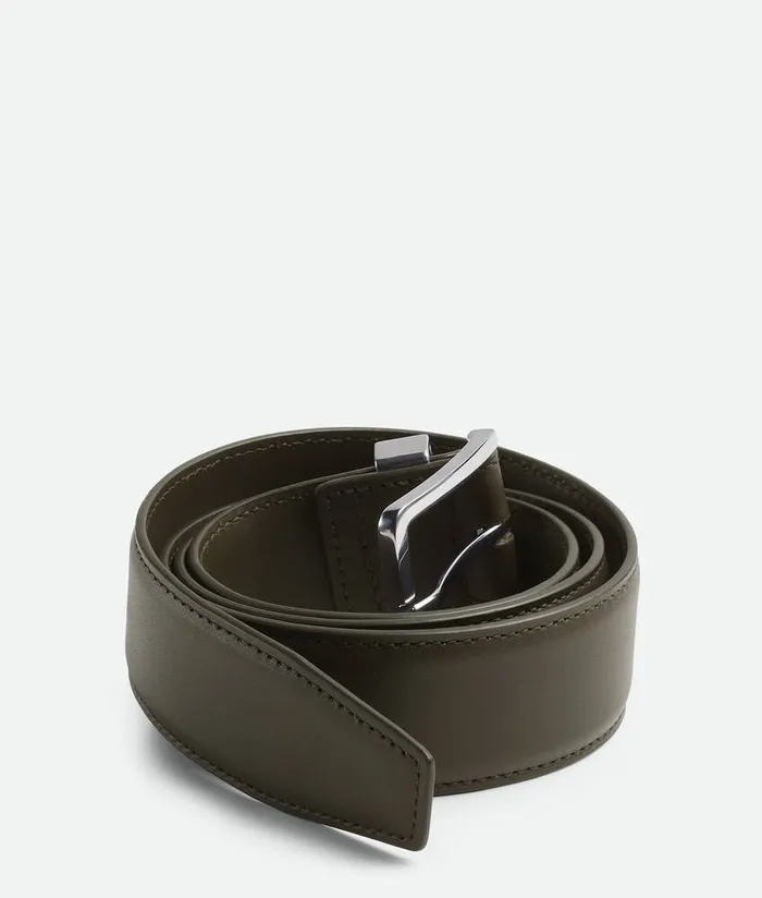 Men Bottega Veneta Belts Intreccio Loop Belt Kaki