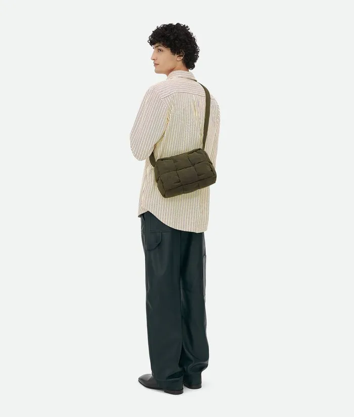 Men Bottega Veneta Crossbody Medium Arco Padded Camera Bag Olive