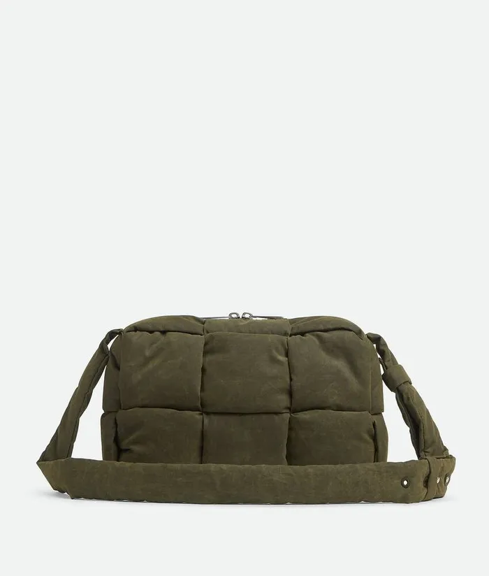 Men Bottega Veneta Crossbody Medium Arco Padded Camera Bag Olive