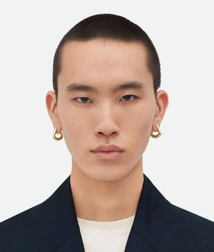 Men Bottega Veneta Earrings Fin Earrings Yellow Gold