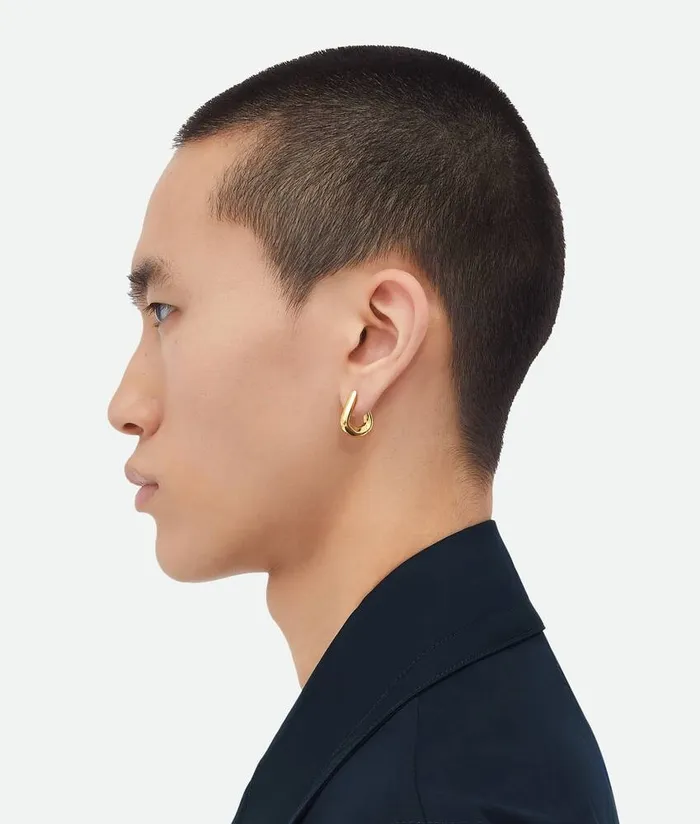 Men Bottega Veneta Earrings Fin Earrings Yellow Gold