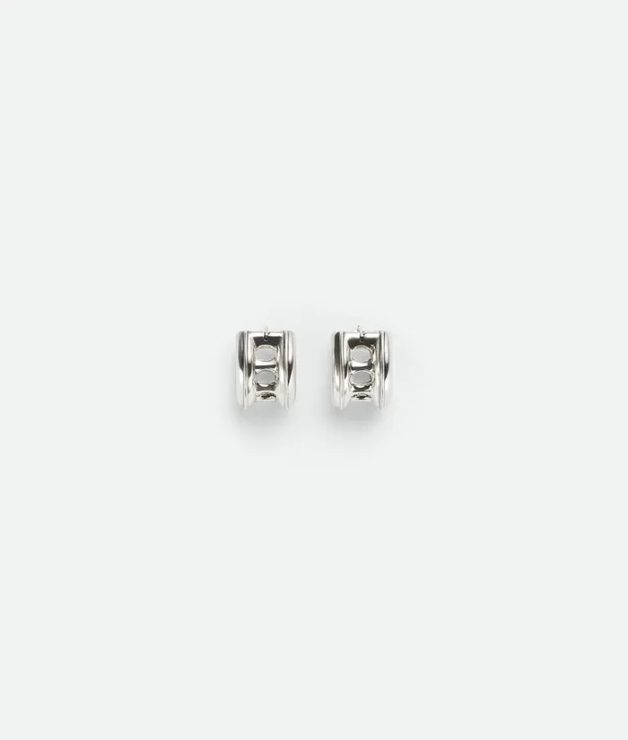 Men Bottega Veneta Earrings Watch Hoop Earrings Silver