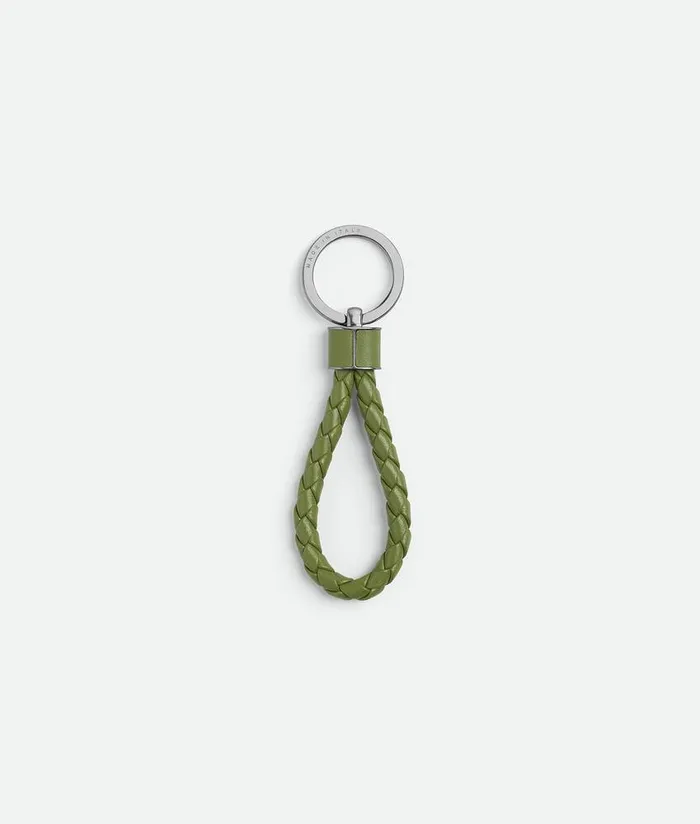 Men Bottega Veneta Key Rings Intreccio Key Ring Tea Leaf