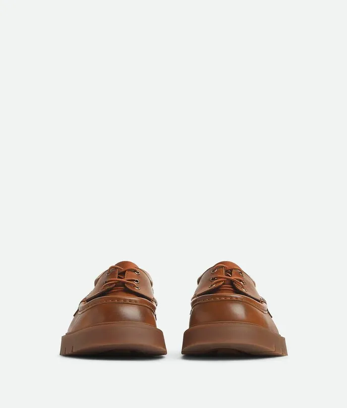 Men Bottega Veneta Loafers Haddock Boat Shoe Light Wood