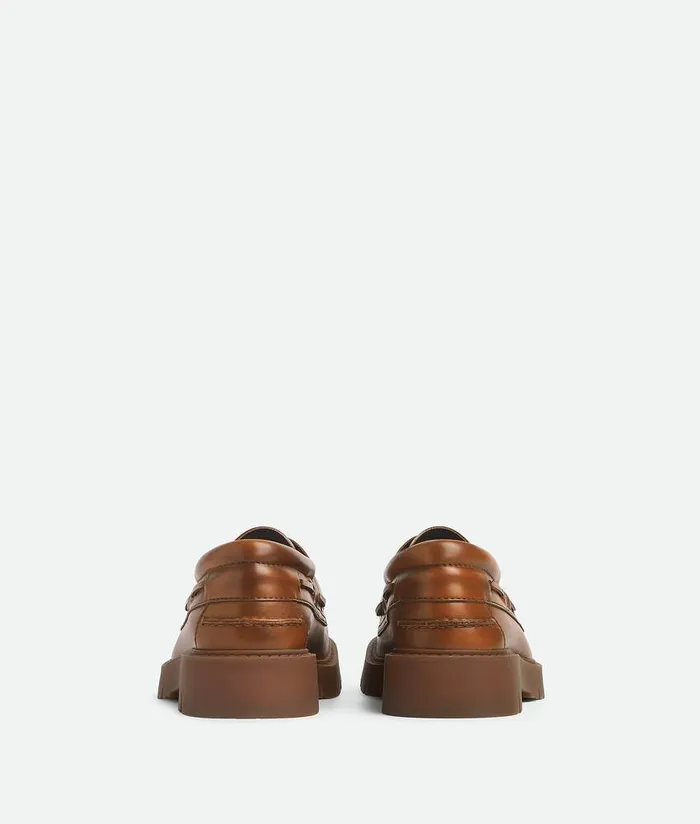 Men Bottega Veneta Loafers Haddock Boat Shoe Light Wood