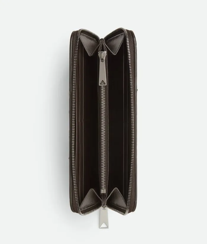 Men Bottega Veneta Long Wallets Intrecciato Zip Around Wallet Fondantlapillilimonite