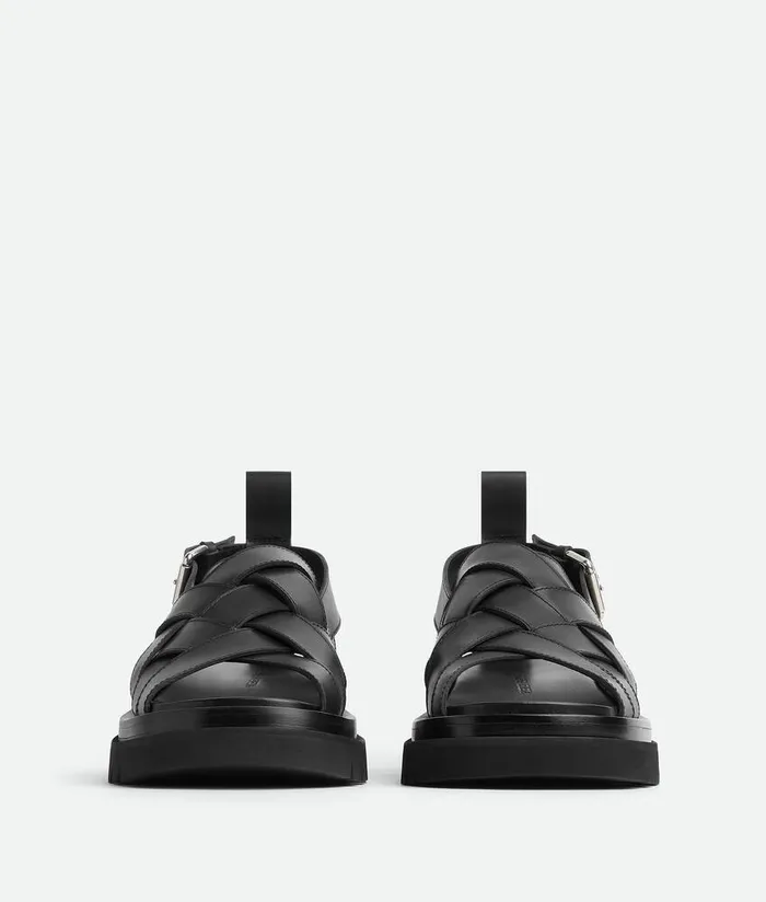 Men Bottega Veneta Sandals Lug Strap Sandal Black