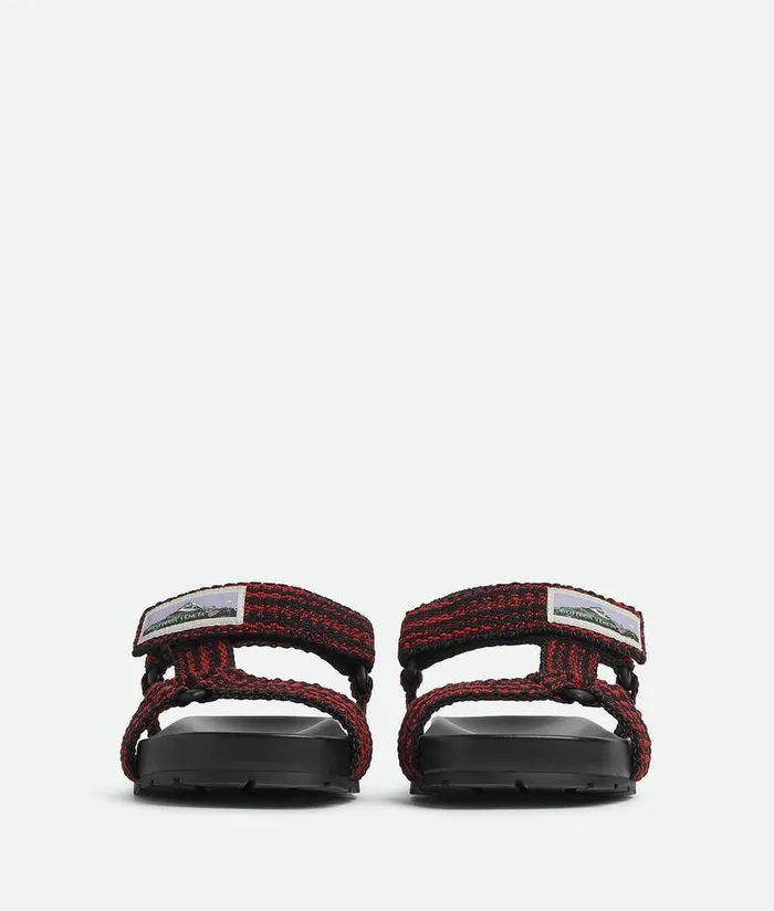 Men Bottega Veneta Sandals Trip Sandal Blackcarmine
