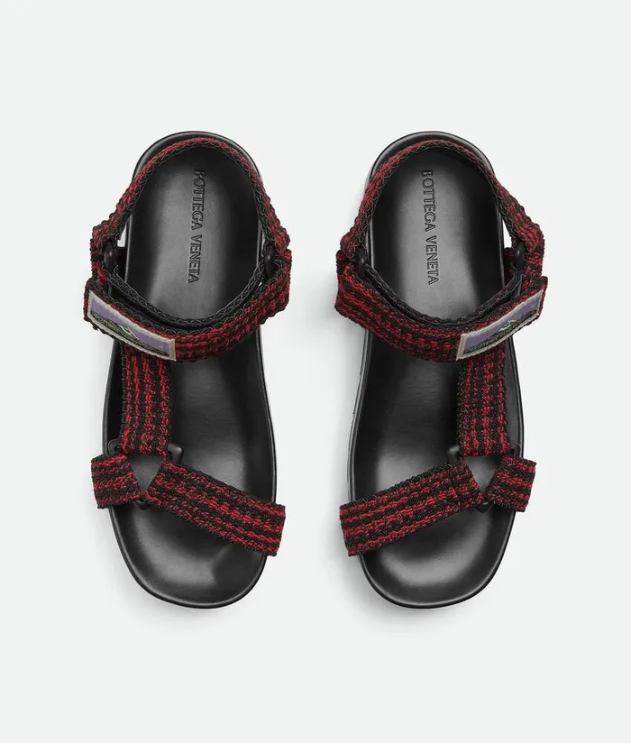 Men Bottega Veneta Sandals Trip Sandal Blackcarmine