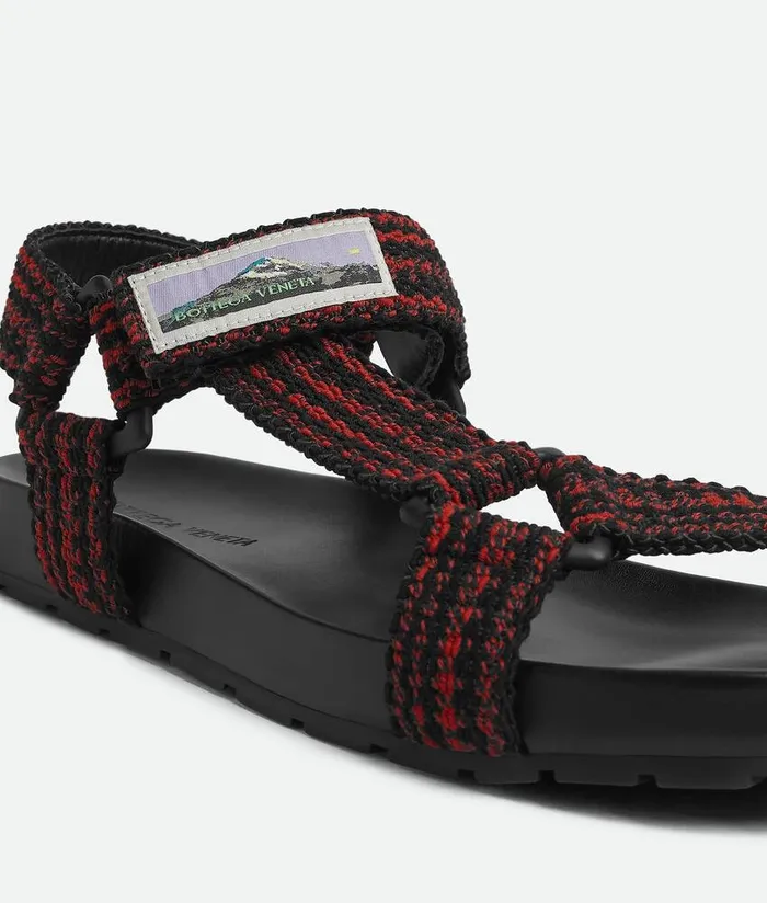 Men Bottega Veneta Sandals Trip Sandal Blackcarmine