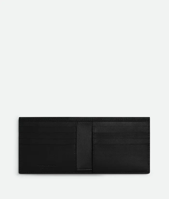 Men Bottega Veneta Small Wallets Intrecciato BiFold Wallet Black