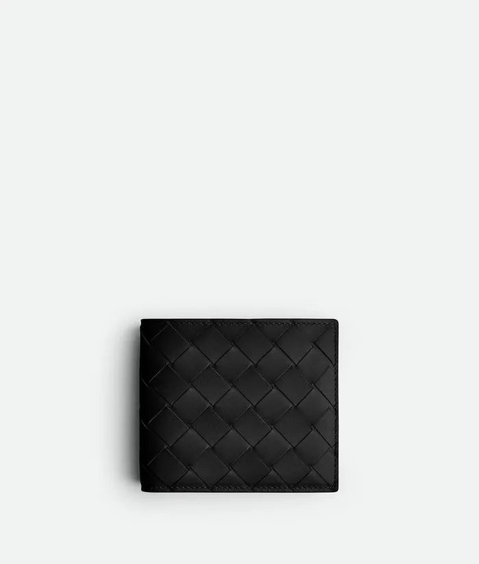 Men Bottega Veneta Small Wallets Intrecciato BiFold Wallet With Coin Purse Black Men Bottega Veneta Small Wallets Intrecciato BiFold Wallet With Coin Purse Black