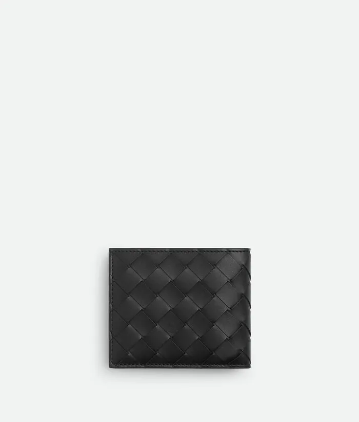 Men Bottega Veneta Small Wallets Intrecciato BiFold Wallet With Coin Purse Blackmadder Brown