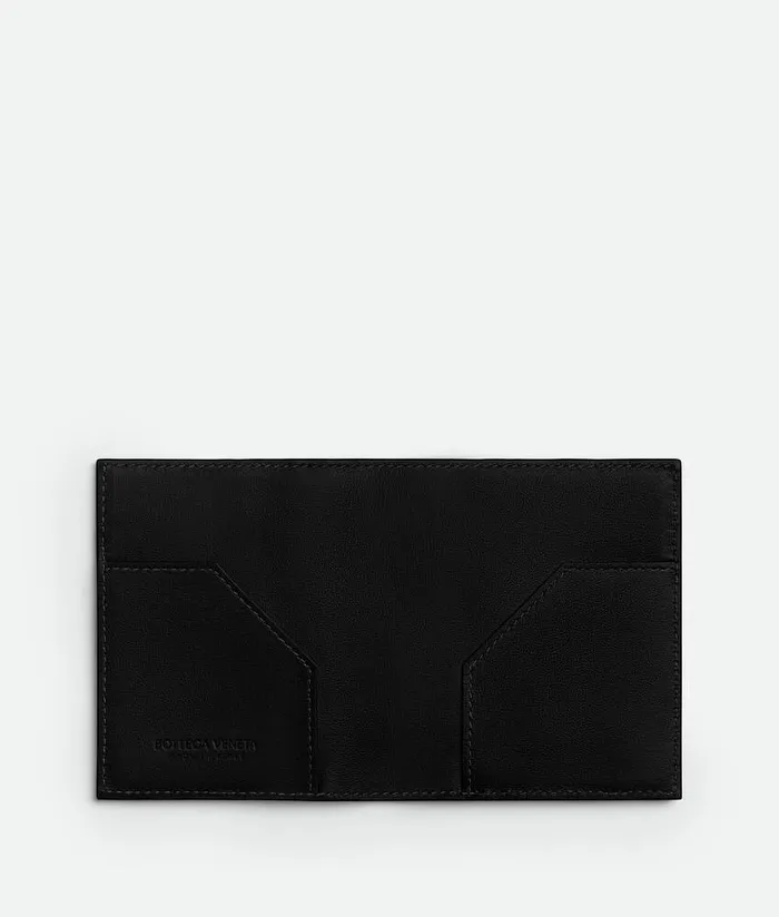 Men Bottega Veneta Small Wallets Intrecciato Bill Wallet Black