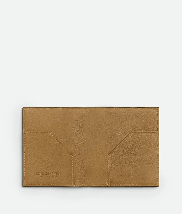 Men Bottega Veneta Small Wallets Intrecciato Bill Wallet Kakidark Praline