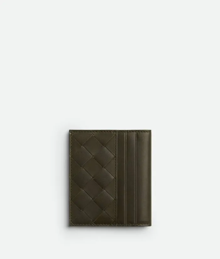 Men Bottega Veneta Small Wallets Intrecciato Bill Wallet Kakidark Praline