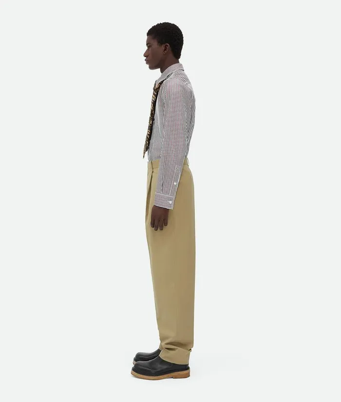 Men Bottega Veneta Trousers And Shorts Light Cotton Twill Trousers Flint
