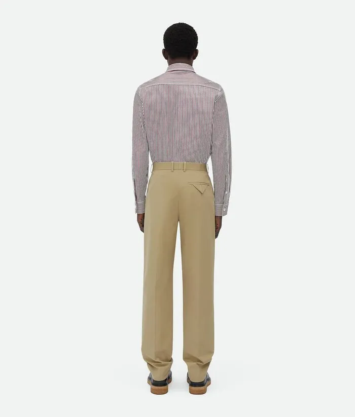 Men Bottega Veneta Trousers And Shorts Light Cotton Twill Trousers Flint