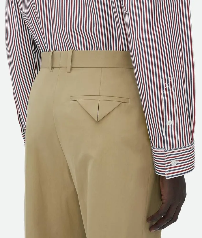 Men Bottega Veneta Trousers And Shorts Light Cotton Twill Trousers Flint