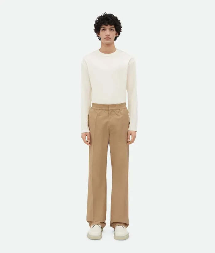 Men Bottega Veneta Trousers And Shorts Tech Cotton Trousers Desert Taupeoatmeal Men Bottega Veneta Trousers And Shorts Tech Cotton Trousers Desert Taupeoatmeal