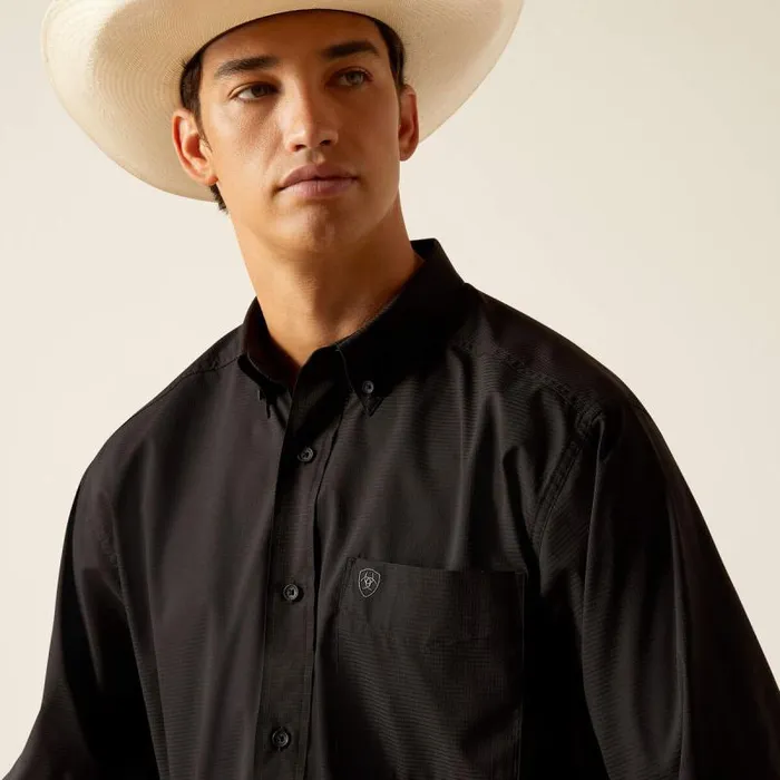 Men Button Down Shirts Ariat 360 AirFlow Classic Fit Shirt Black Men Button Down Shirts Ariat 360 AirFlow Classic Fit Shirt Black