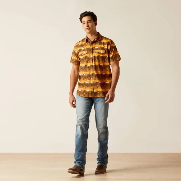Men Button Down Shirts Ariat Heath Retro Fit Shirt Mink