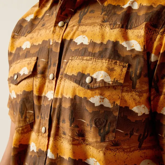 Men Button Down Shirts Ariat Heath Retro Fit Shirt Mink