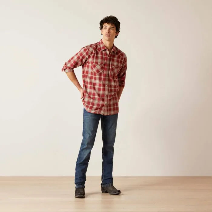 Men Button Down Shirts Ariat Holton Retro Fit Shirt Rosewood Men Button Down Shirts Ariat Holton Retro Fit Shirt Rosewood