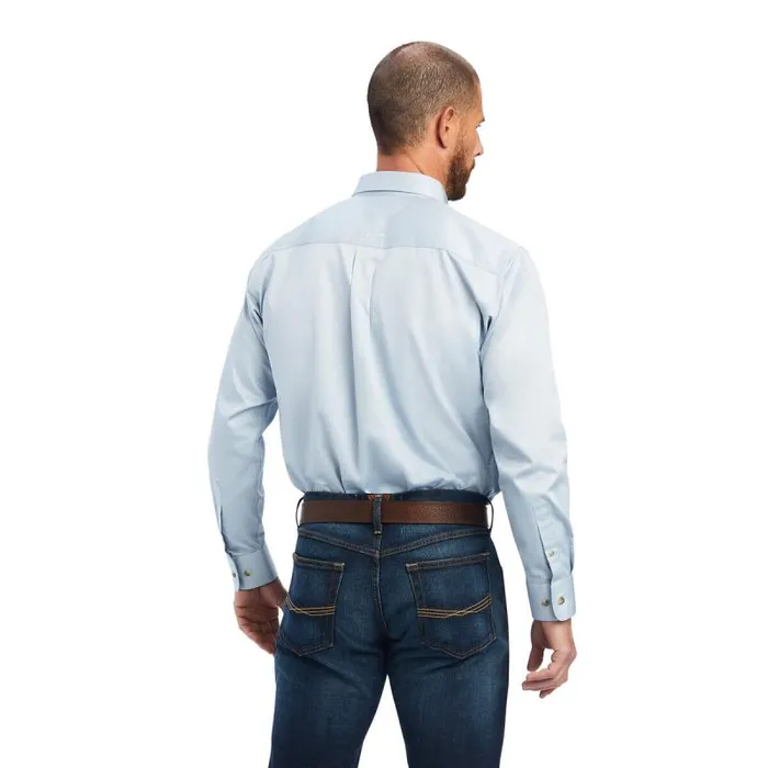 Men Button Down Shirts Ariat Solid Twill Classic Fit Shirt Cashmere Blue Men Button Down Shirts Ariat Solid Twill Classic Fit Shirt Cashmere Blue