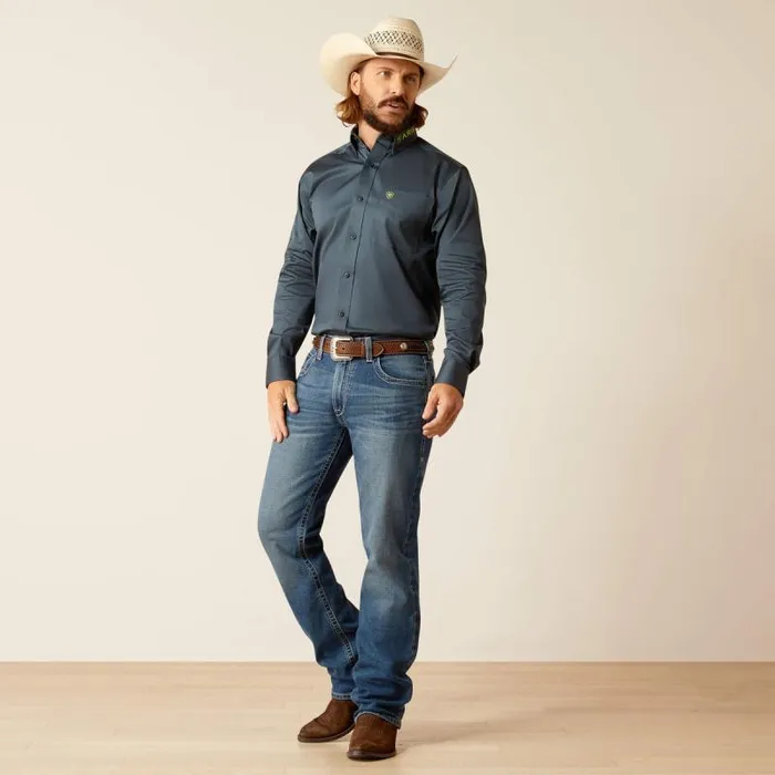 Men Button Down Shirts Ariat Team Logo Twill Fitted Shirt Dark Grey Men Button Down Shirts Ariat Team Logo Twill Fitted Shirt Dark Grey