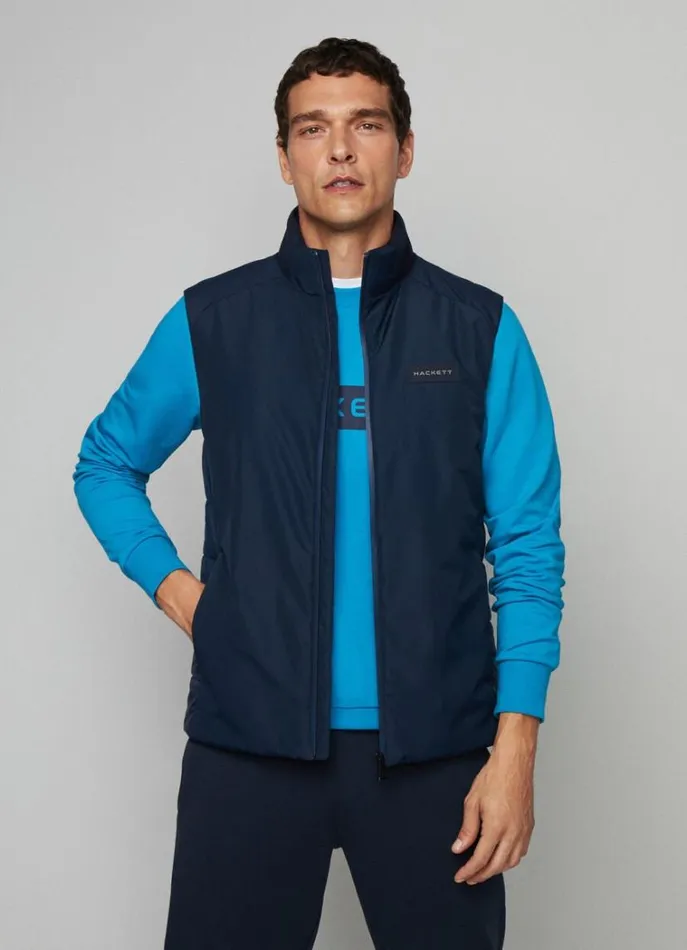 Men Coats and Jackets Hackett London Hackett Sport Padded Gilet Navy