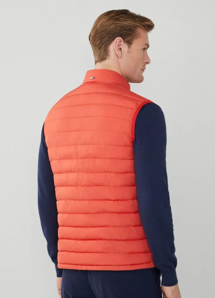 Men Coats and Jackets Hackett London Ultralight Padded Gilet Rust Orange