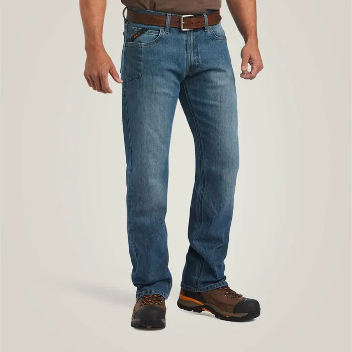 Men Denim Ariat Rebar M5 DuraStretch Basic Stackable Straight Leg Jean Edgewood Men Denim Ariat Rebar M5 DuraStretch Basic Stackable Straight Leg Jean Edgewood