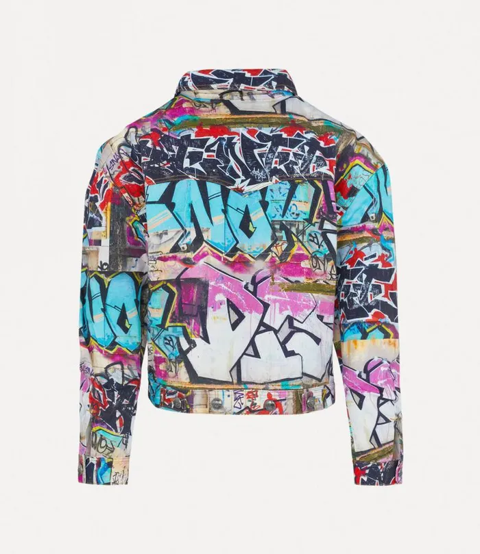 Men Denim Boxer Jacket Graffiti Vivienne Westwood Coats And Jackets Men Denim Boxer Jacket Graffiti Vivienne Westwood Coats And Jackets