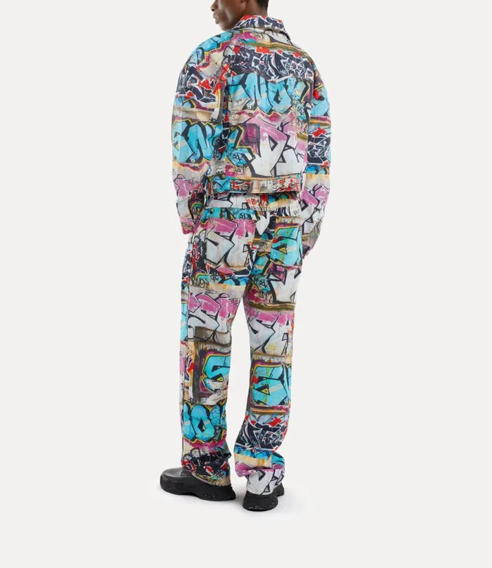 Men Denim Boxer Jacket Graffiti Vivienne Westwood Coats And Jackets Men Denim Boxer Jacket Graffiti Vivienne Westwood Coats And Jackets