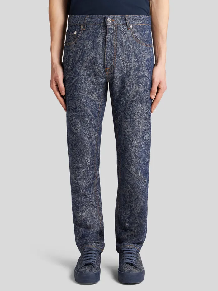 Men Etro Denim Regular Stretch Jeans Grey Men Etro Denim Regular Stretch Jeans Grey