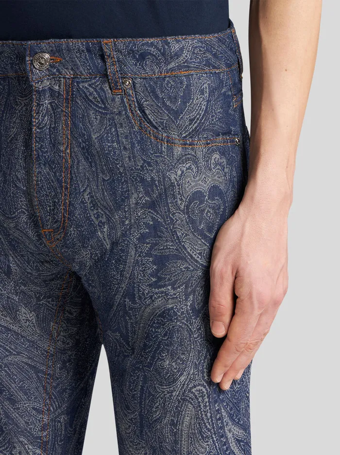 Men Etro Denim Regular Stretch Jeans Grey Men Etro Denim Regular Stretch Jeans Grey