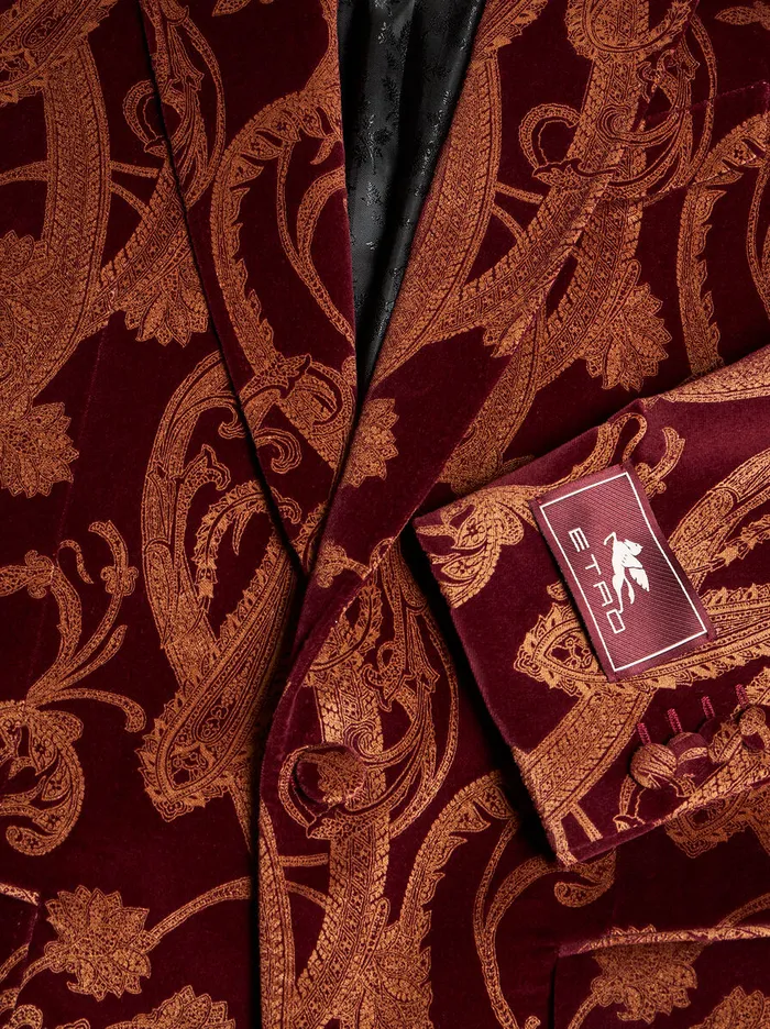 Men Etro Jackets SingleBreasted Paisley Blazer Multicolour