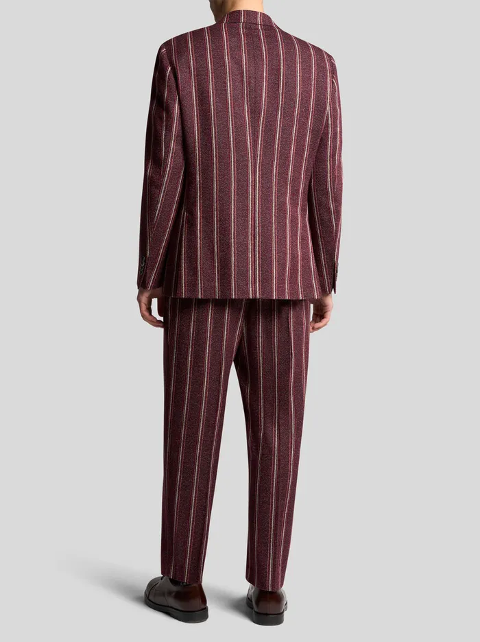 Men Etro Jackets Striped Cotton And Wool Blazer Burgundy Men Etro Jackets Striped Cotton And Wool Blazer Burgundy