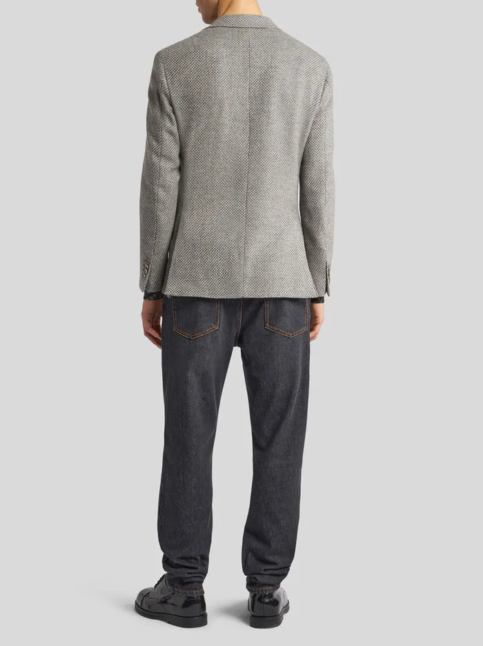 Men Etro Jackets Wool And Cashmere Blazer Grey Men Etro Jackets Wool And Cashmere Blazer Grey