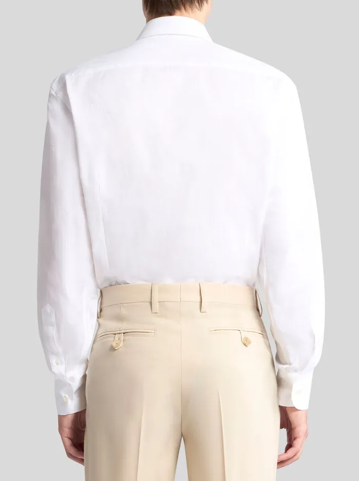 Men Etro Shirts Cotton Jacquard Shirt White Men Etro Shirts Cotton Jacquard Shirt White