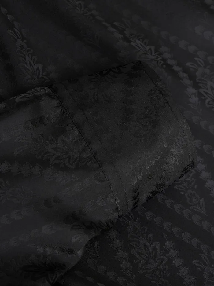 Men Etro Shirts Silk Jacquard Shirt Black Men Etro Shirts Silk Jacquard Shirt Black